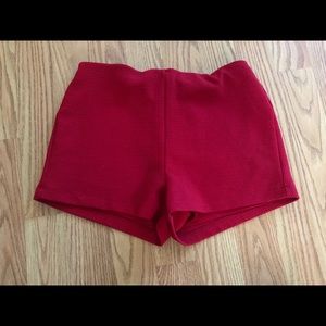 XS red stretchy shirt shorts
